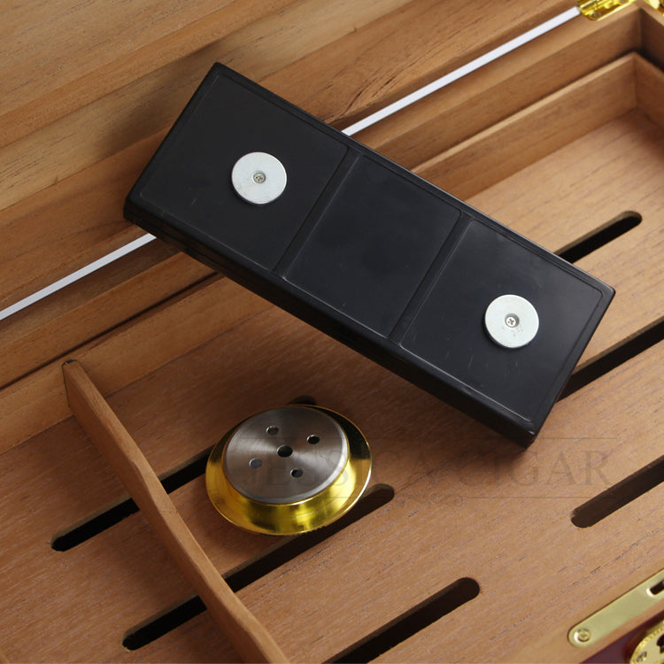GALINER Red Cherry Matt Finish Cigar Humidor Cedar Wooden Cigars Box Case With Gilded Lock Hygrometer Humidifier